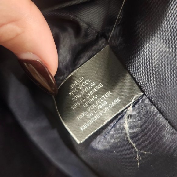 Michael Kors Cashmere Purple Wool Coat Tortoise Shell Buttons Women's Size 14 - Picture 14 of 16